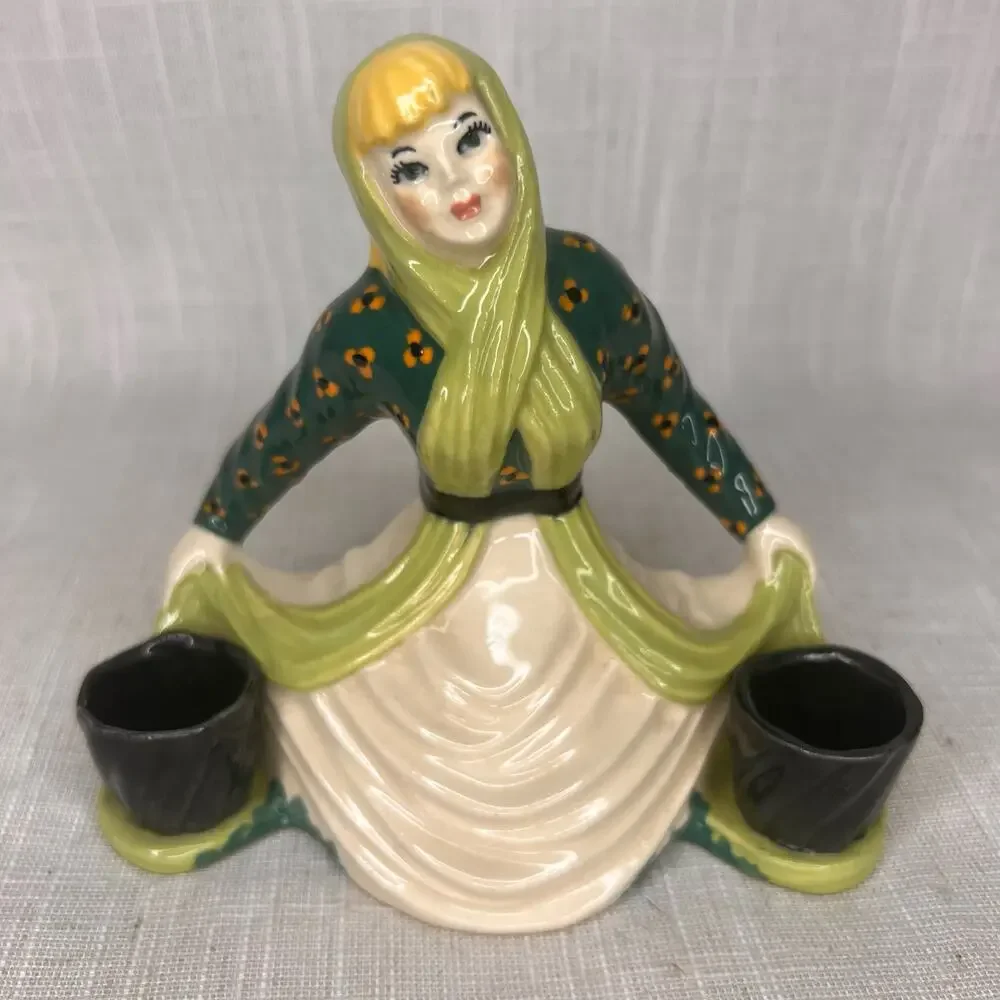 Vintage 40s Betty Harrington Ceramic Arts Studio Matchstick Girl Candleholder